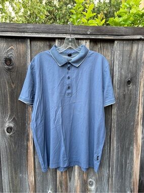 BOSS Men's Blue Polo Shirt with Contrast Trim - Unknown Brand